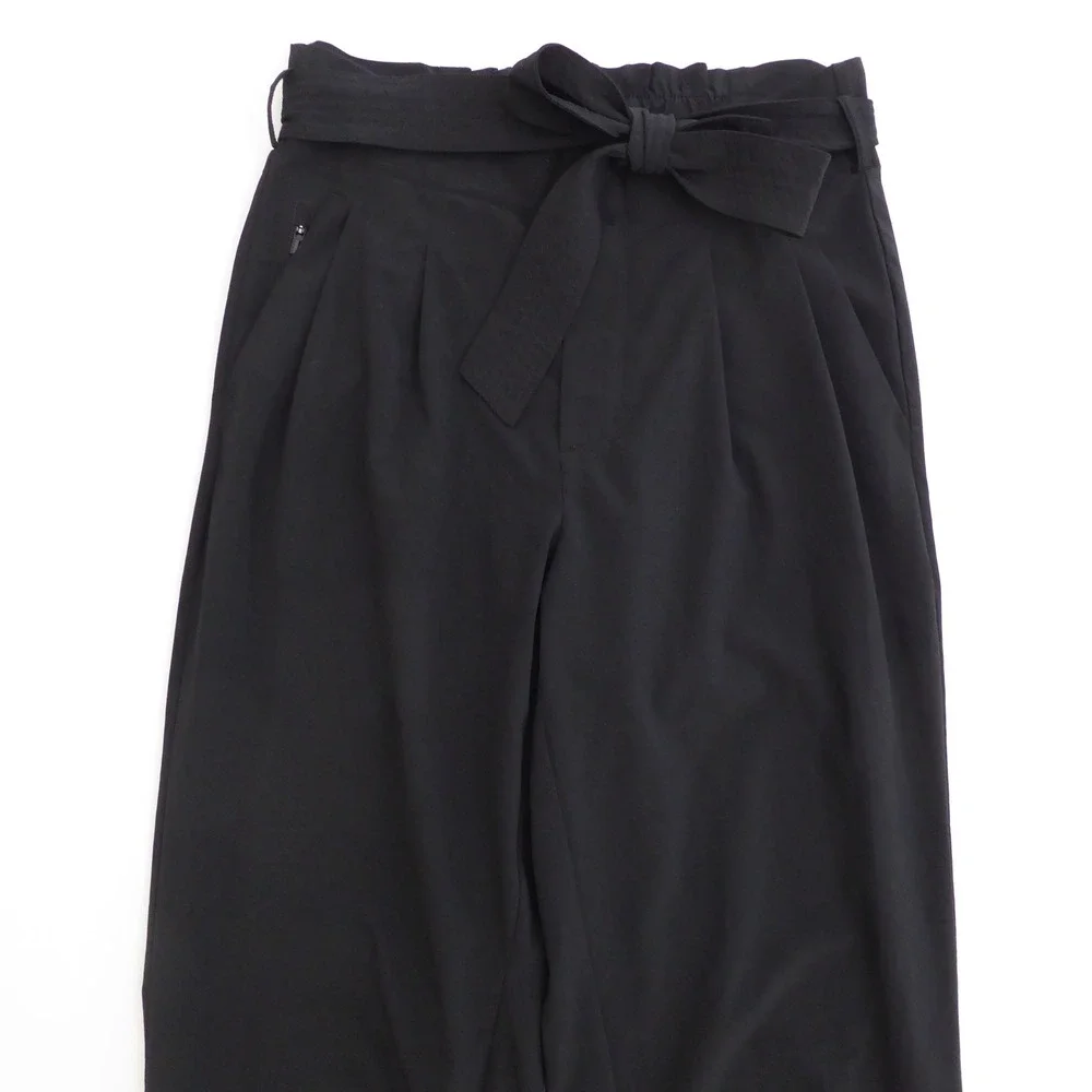 Athleta Women Skyline Pant II Black High Rise Paperbag Waist Tapered Leg 4 - Picture 2 of 11